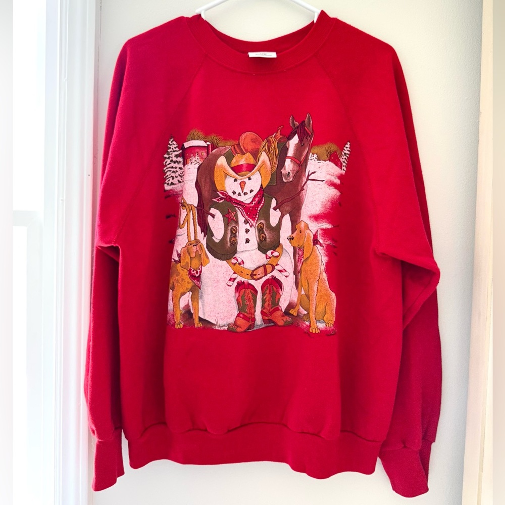 Vintage Christmas Cowboy Sweatshirt Crewneck